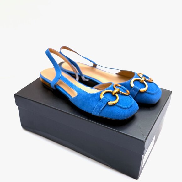 Slingback Flats Faux Suede Slip On Mules - Picture 5 of 8